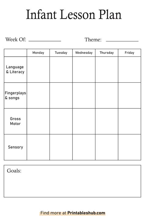 Image result for Printable Infant Lesson Plan
