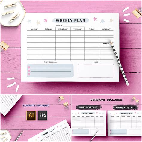 Image result for Weekly Planner Format