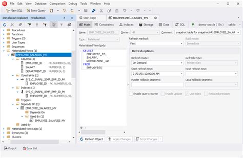 Toradh íomhá ar Oracle Materialized View