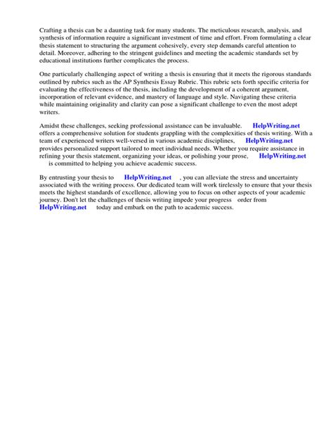 AP Synthesis Essay Rubric | PDF | Rhetoric | Essays