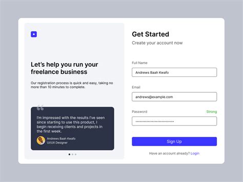 Sample Sign Up Page Code に対する画像結果