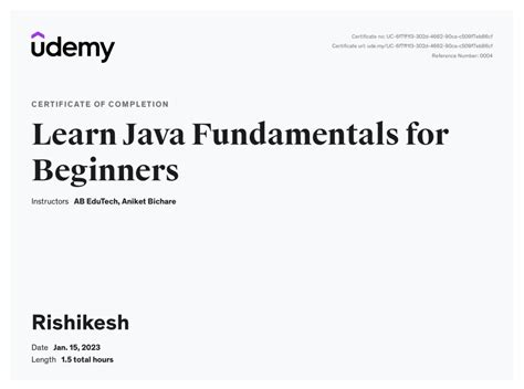 Afbeeldingsresultaten voor Java Udemy Course Certificate
