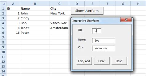 Image result for Simple Interactive Userform in Excel VBA