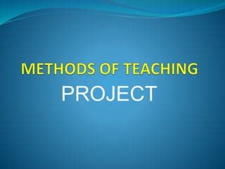 Image result for Project Method Notes for Teachers