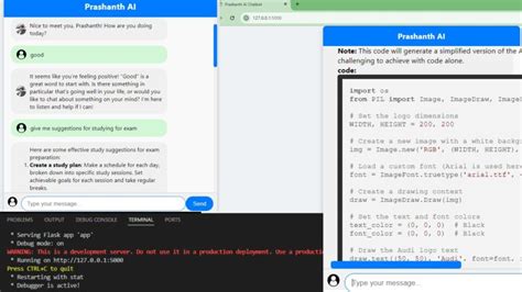 Simple Chatbot Tutorial Flask に対する画像結果