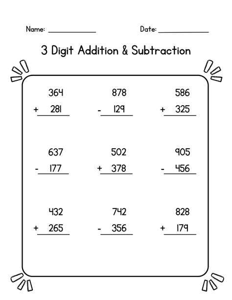 Image result for Printable Subtraction Worksheets 3rd Grade Math