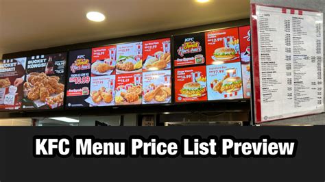 Image result for Current KFC Menu with Price