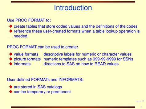 Image result for Proc Format Example