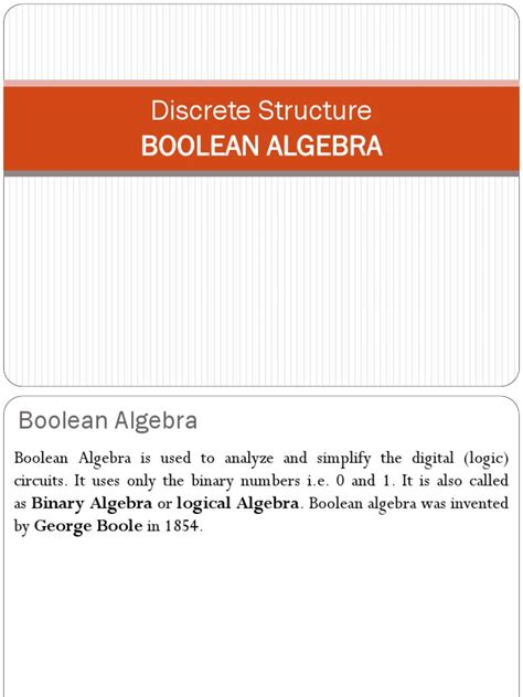 Image result for Boolean Algebra in Discrete Mathematics