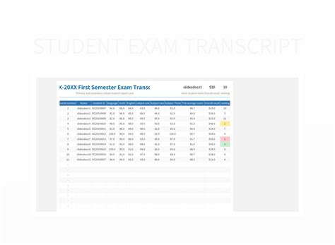 Image result for Excel Transcript Template