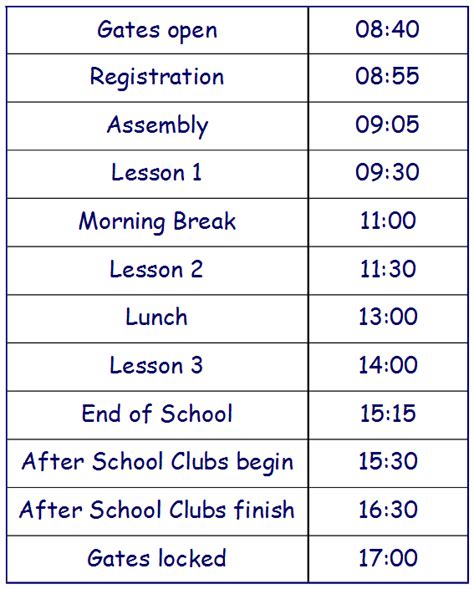 Timetable Example KS2 に対する画像結果