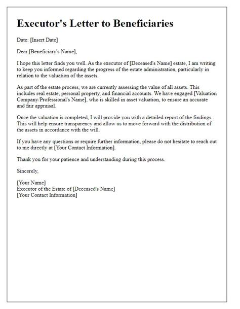 Executor Letter Template に対する画像結果