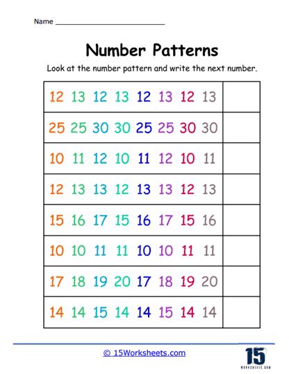 Image result for Complete the Number Pattern
