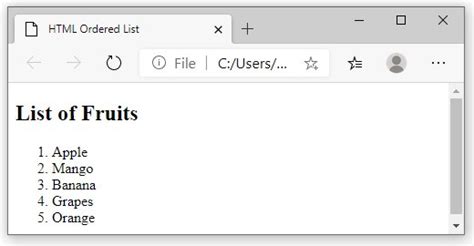 Image result for Order List in HTML Hindi