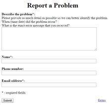 Image result for Report a Problem with Web Page