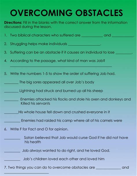 Image result for Overcoming Challenges Worksheet
