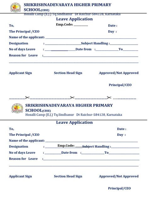 Image result for Apr Leave Format