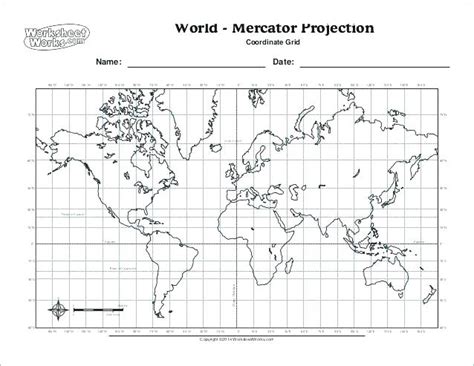 Coordinate Grid Map Worksheets World Map With Coordinates | Free ...