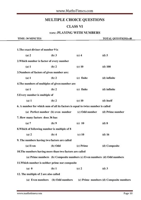 Image result for Worksheet of Whole Numbers for Class 6