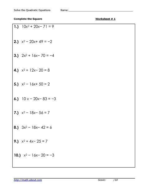 Image result for Problem Solving in Quadratics Worksheet