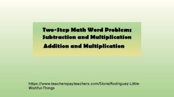 Image result for 2 Step Addition and Subtraction Word Problems
