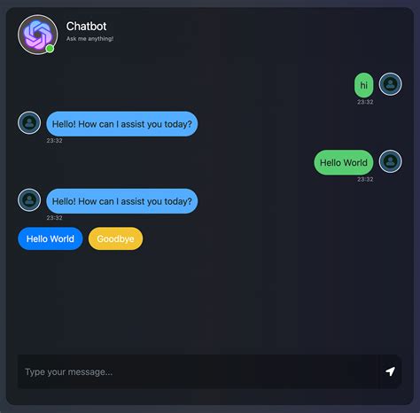 Simple Chatbot Tutorial Flask に対する画像結果