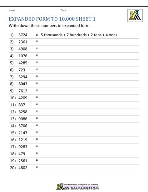 Image result for 5 Digit Number Names Worksheet