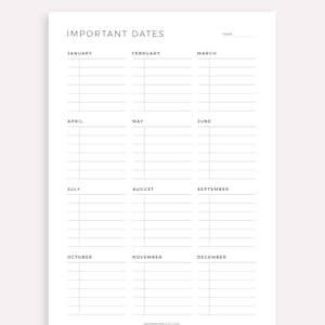 Image result for Important Events Printable Paper