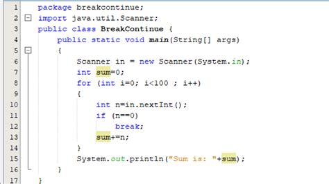 Image result for Use of Break ND Continue in Java Programme