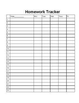 Afbeeldingsresultaten voor Homework Tracker per Subject