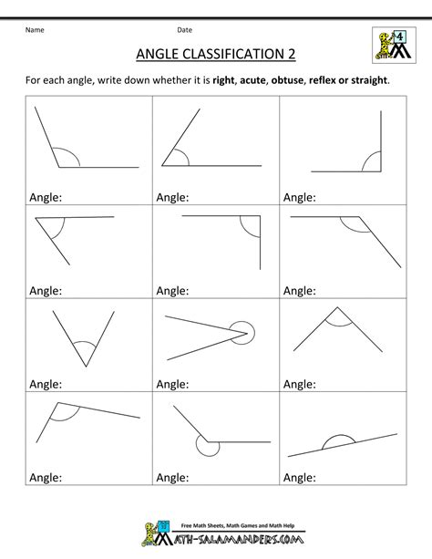 Angles Worksheet Free PDF に対する画像結果