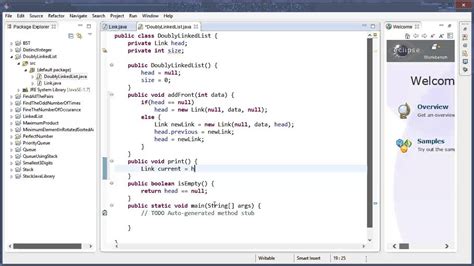 Toradh íomhá ar Double Linked List Java