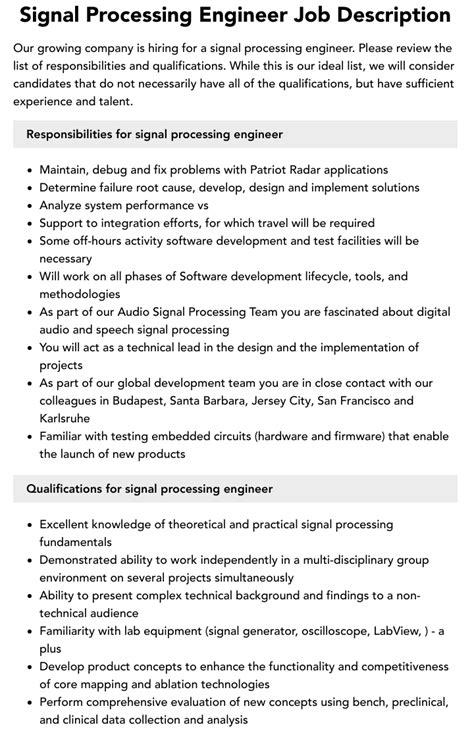 Image result for Signal Processing Engineer