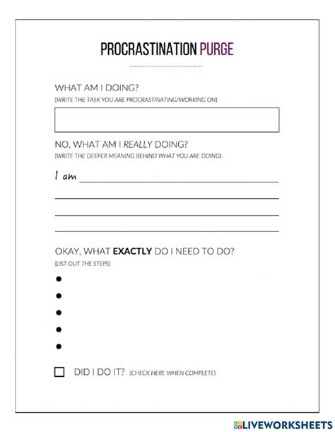 Afbeeldingsresultaten voor Procrastination Help Worksheets