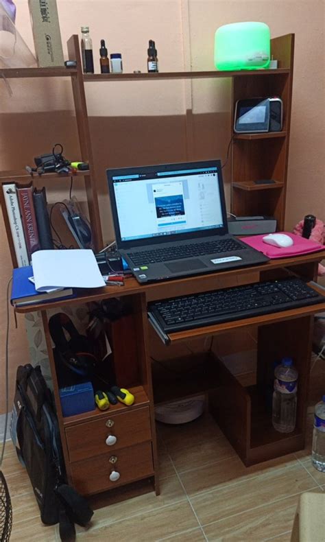 Image result for Computer Table with Book Rack Design