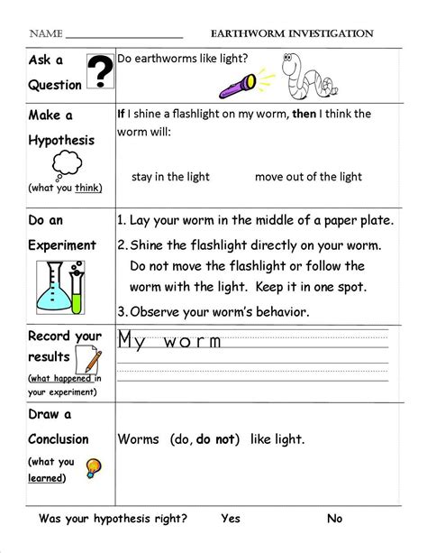 Toradh íomhá ar Science Experiment Example Worksheet for Class 8