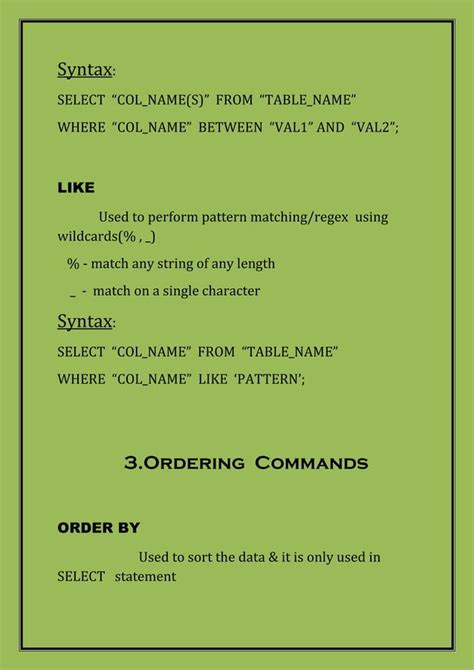 Image result for SQL Commands Cheat Sheet