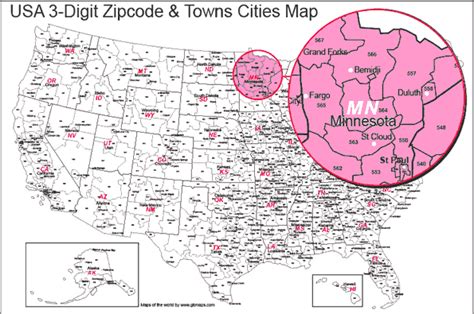 Afbeeldingsresultaten voor 3 Digit Zip Code Map