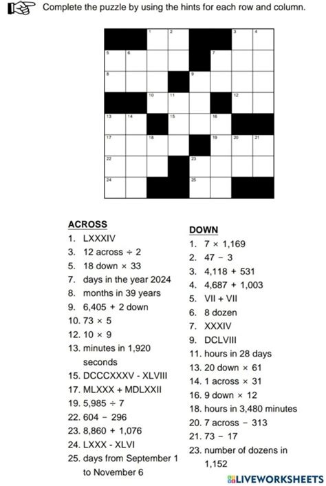 Image result for Printable Crossword Puzzles Math