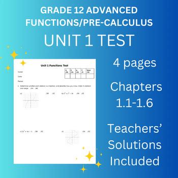 Image result for Grade 12 Functions Unit 1 Test