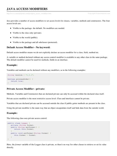 Image result for Java Access Modifiers Cheat Sheet