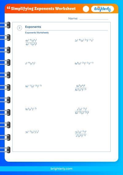 Image result for Exponents Variable Worksheets