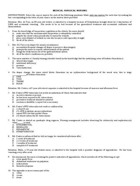 Image result for Nursing Question. Answer From Med Surg