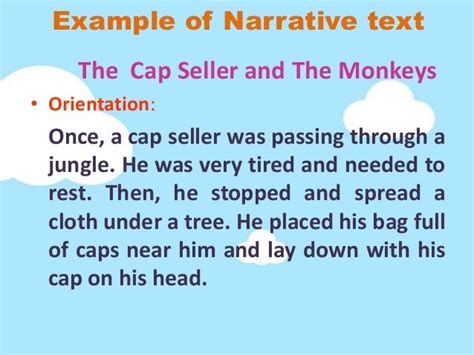 Image result for Narration Text Example
