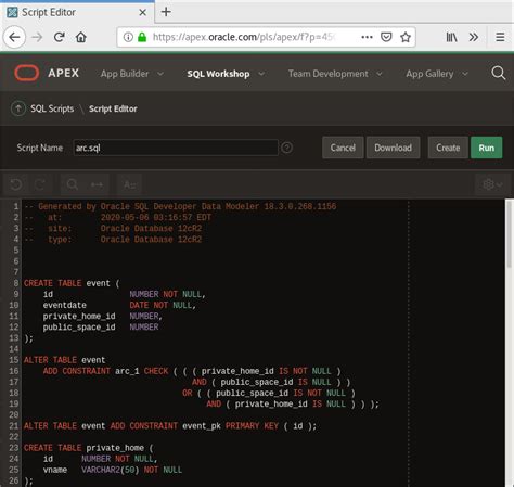 Image result for Oracle Apex 19 Object Browser Table Foreign Key