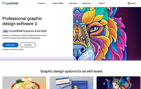 CorelDRAW Interface に対する画像結果