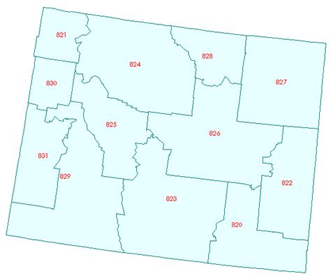 Image result for Wyoming Zip Code Map