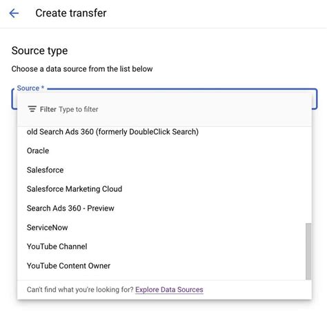 Toradh íomhá ar BigQuery Data Transfer Service