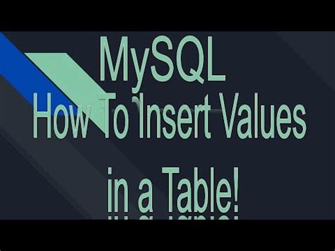 Image result for How to Insert Values in MySQL Table