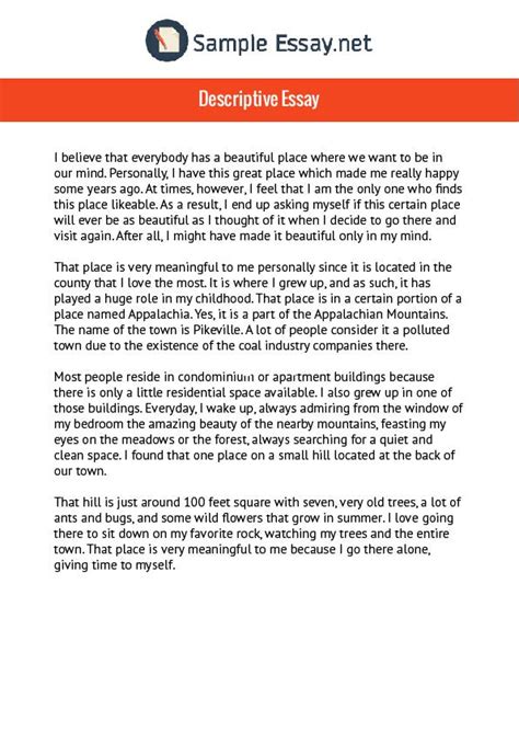 Example of Descriptive Essay に対する画像結果